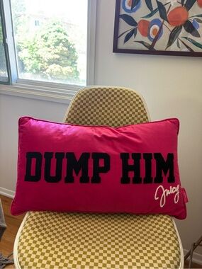 Juicy Couture Dump Him Keep Him Reversible Pink Pillow